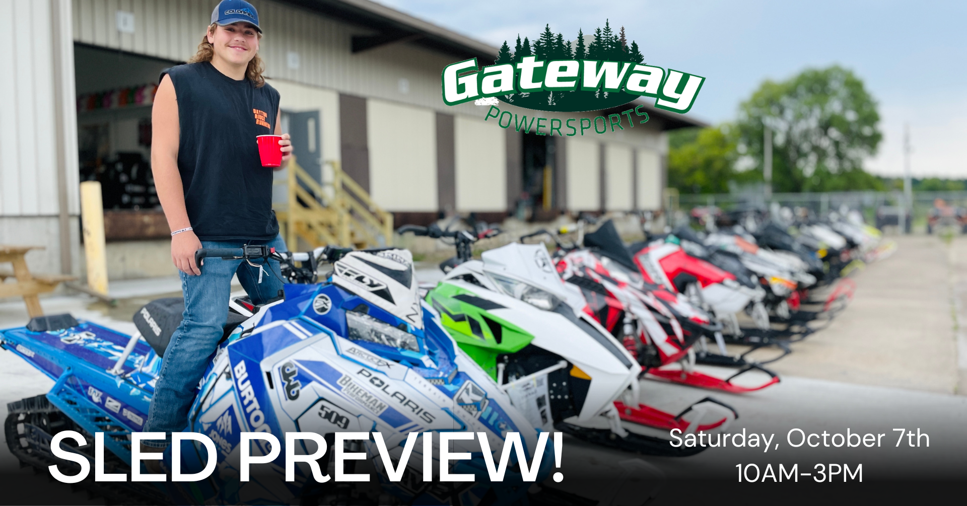 Come to Gateway Powersports on Sat. October 7th from 10am-3pm to our open house to Preview and Shop all of our Sleds before they hit the market.